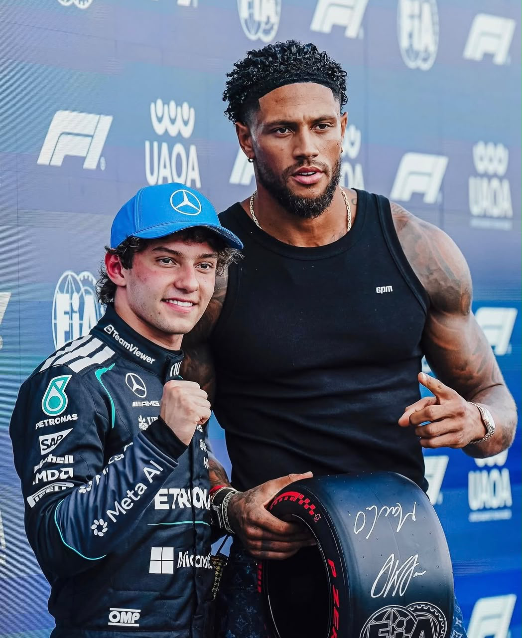 Maduka Emil Okoye at a Formula One event
